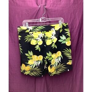 Melanie Lyne Lemon Print Spandex Shorts - Size 12 - NWT